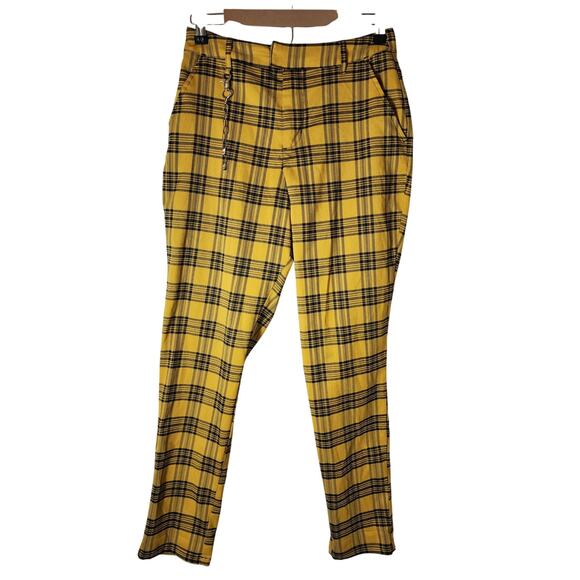 Hot Topic Pants - HOT TOPIC Yellow Black Plaid Slim Leg Punk New Wave 80's Pants SZ M